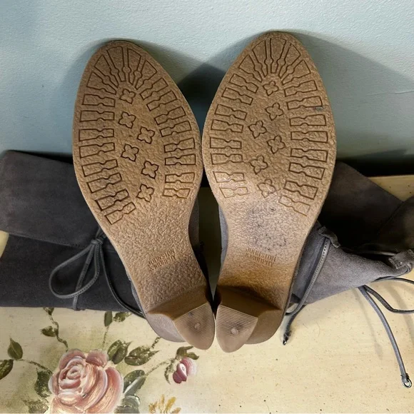 Johnston & Murphy Gray Suede Leather Lace Wrap Boots - Picture 16 of 16